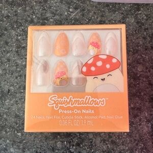 Squishmallows Orange and White Mushroom Press-On Nails